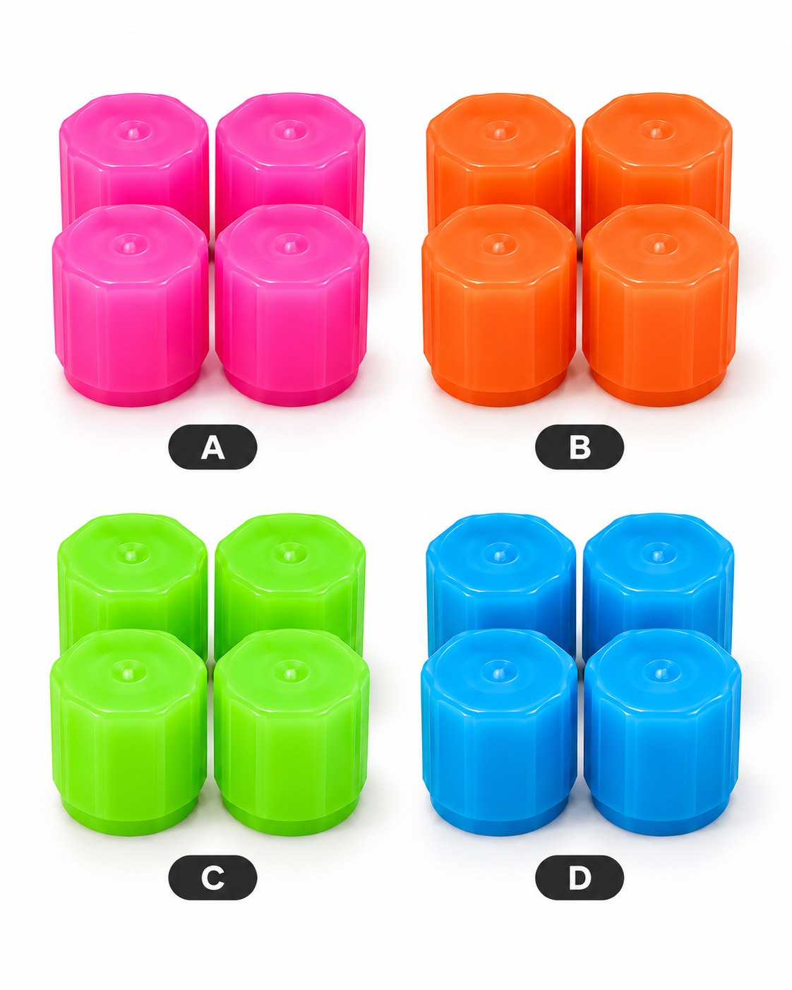 Tapa valvula plastico fluo x4